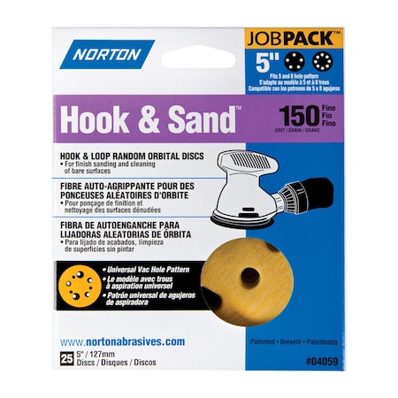 Norton SNDNG DISC 5"" 150G 25PK 7660704059